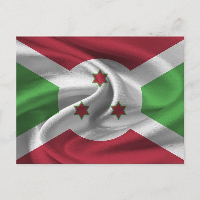 Burundi-Flagge Postkarte (Vorderseite)