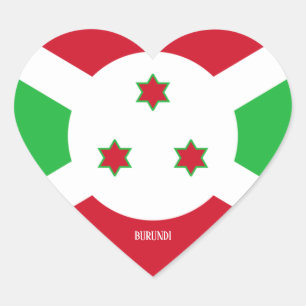 Burundi-Flagge Prächtig Patriotisch Herz-Aufkleber