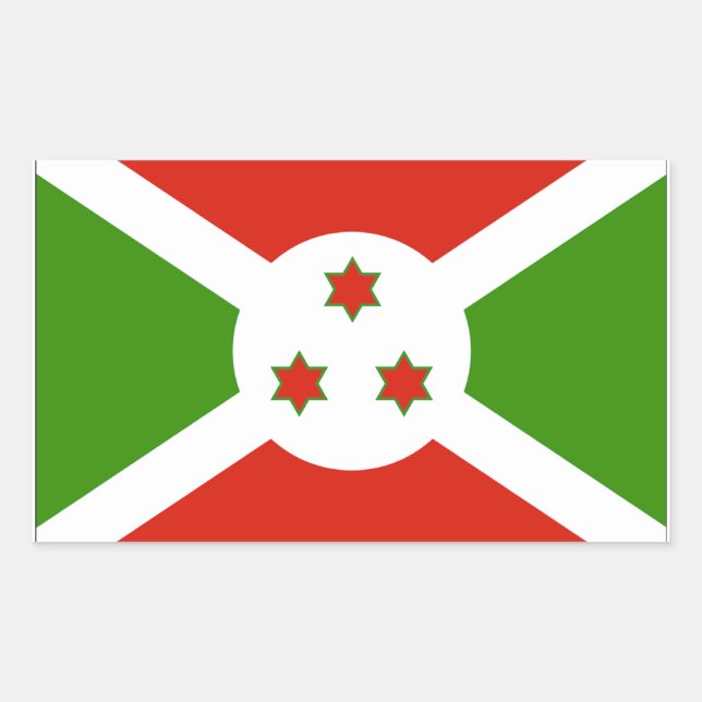 Burundi-Flagge Rechteckiger Aufkleber (Vorderseite)