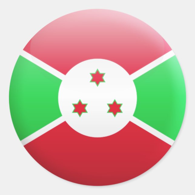 Burundi-Flagge Runder Aufkleber (Vorderseite)