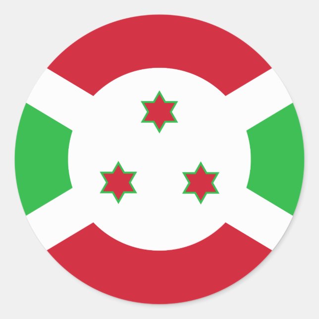 Burundi-Flagge Runder Aufkleber (Vorderseite)
