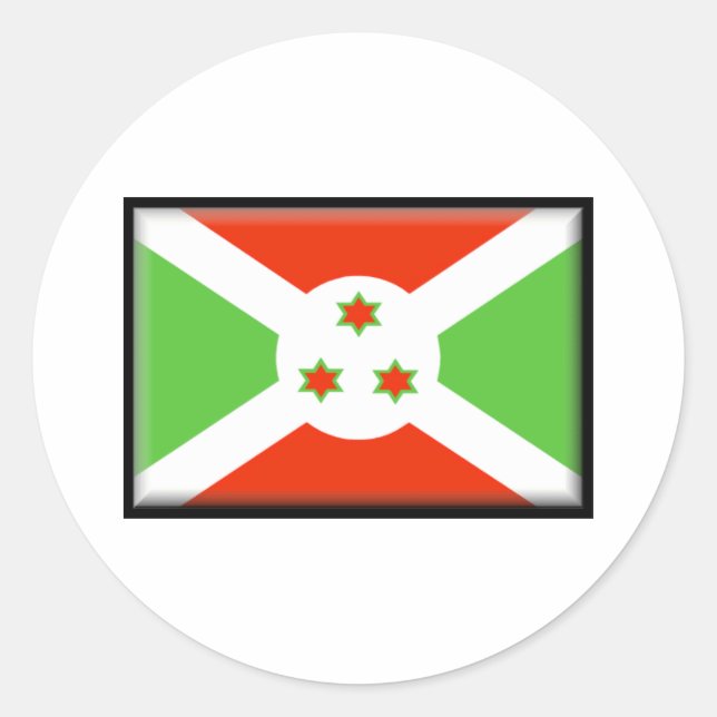 Burundi-Flagge Runder Aufkleber (Vorderseite)