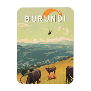 Burundi Illustration Reise Kunst Vintage Magnet