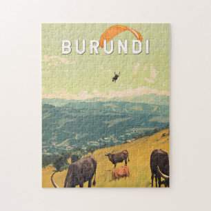Burundi Illustration Reise Kunst Vintage Puzzle