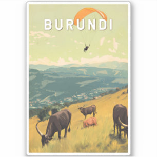 Burundi Illustration Reisen Vintag Aufkleber