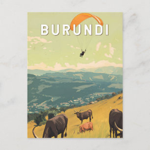 Burundi Illustration Reisen Vintag Postkarte