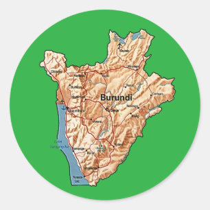 Burundi-Kartenaufkleber Runder Aufkleber