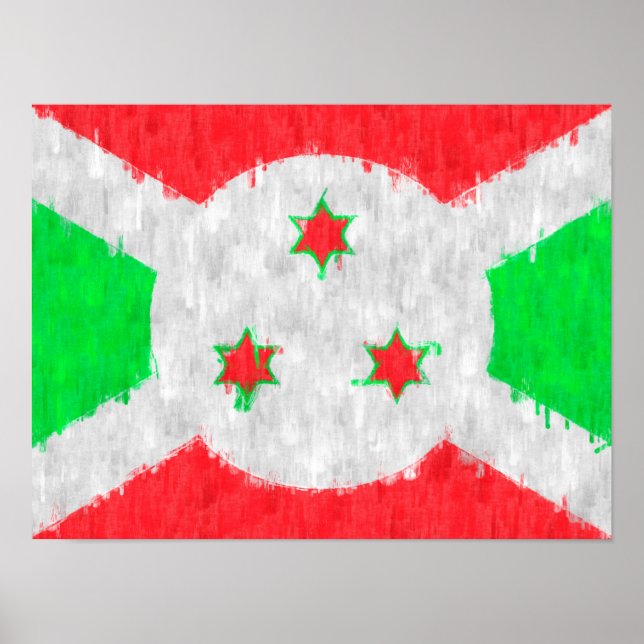 Burundi Ölgemälde Zeichnend Poster (Vorne)