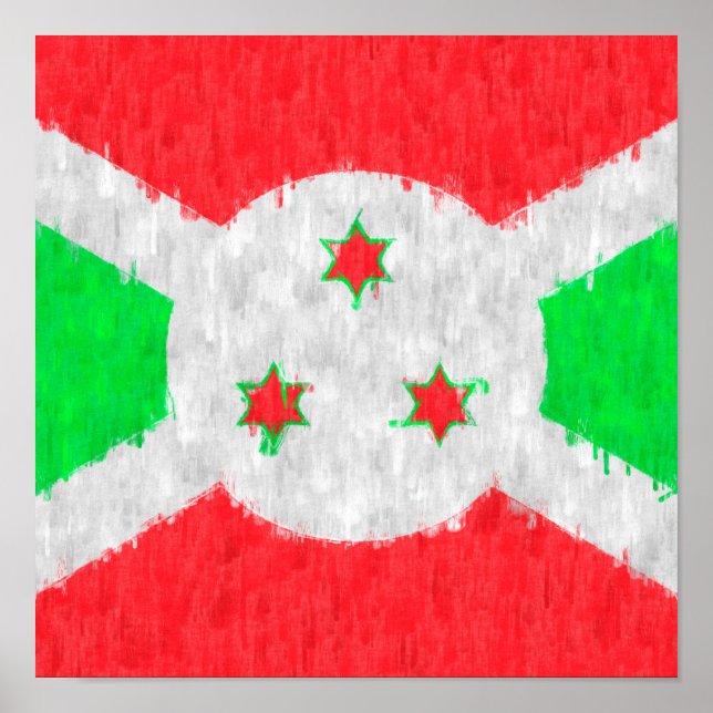 Burundi Ölgemälde Zeichnend Poster (Vorne)
