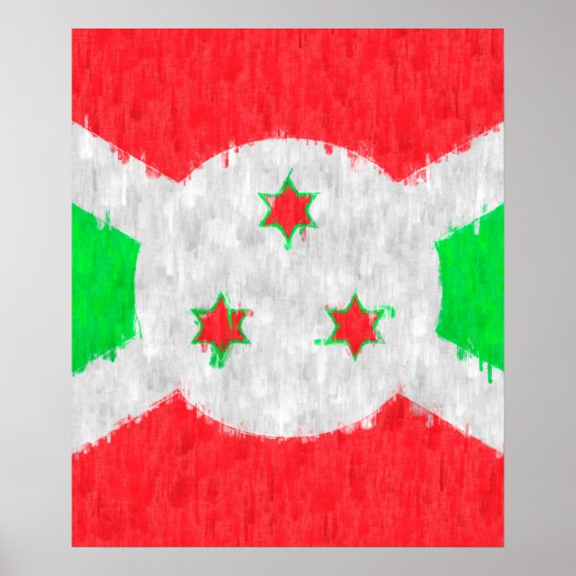 Burundi Ölgemälde Zeichnend Poster (Vorne)