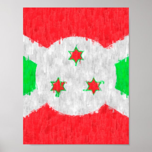 Burundi Ölgemälde Zeichnend Poster (Vorne)