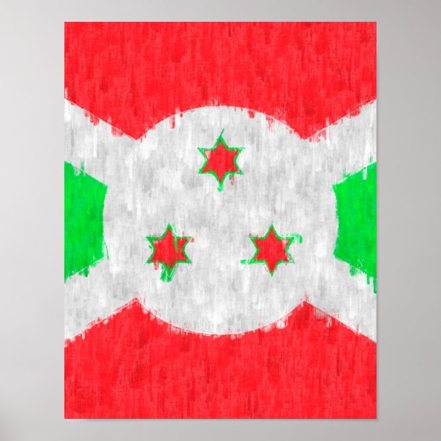 Burundi Ölgemälde Zeichnend Poster (Vorne)