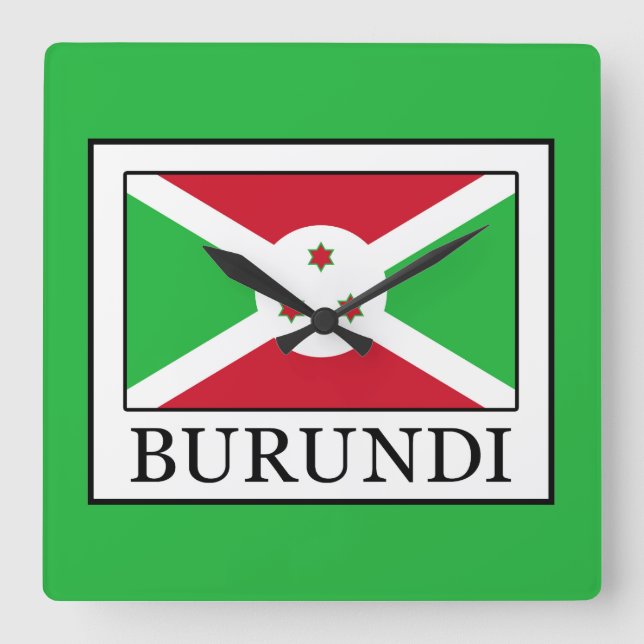 Burundi Quadratische Wanduhr (Vorderseite)