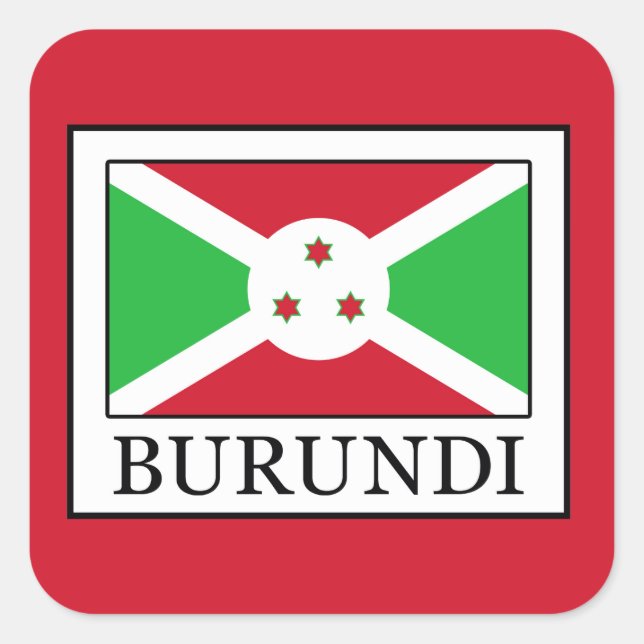 Burundi Quadratischer Aufkleber (Vorderseite)