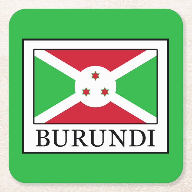 Burundi Rechteckiger Pappuntersetzer (Vorderseite)