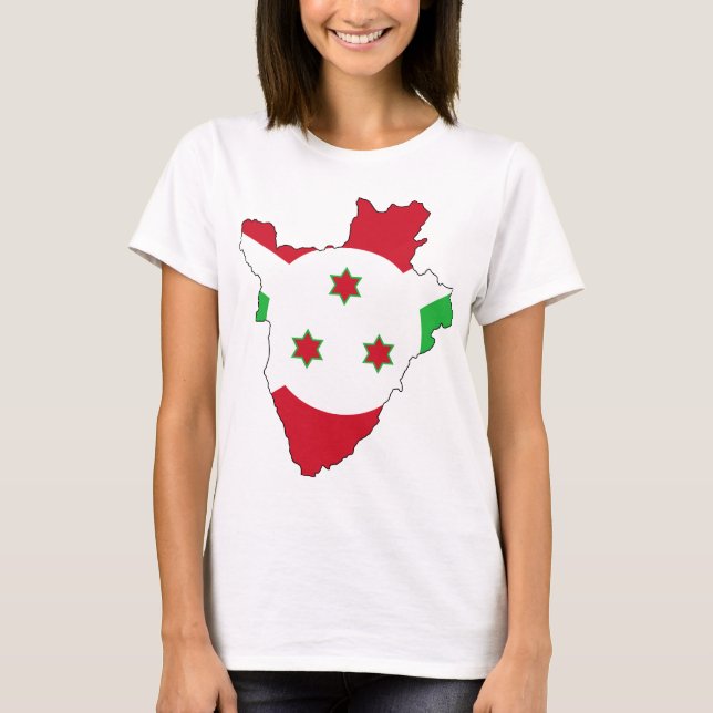 Burundi - T-Shirt der Frauen unter Landesflagge (Vorderseite)