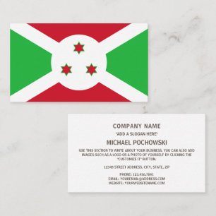 Burundische Flagge, Flagge Burundis Visitenkarte