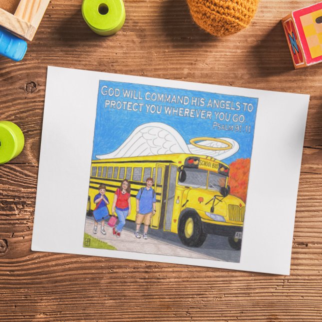 Bus Angel Inspiration Post Card Postkarte (Von Creator hochgeladen)