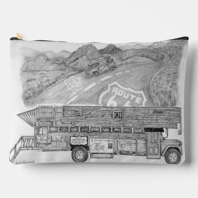 Bus auf einer Accessoire-Tasche Zubehörtasche (Vorderseite)