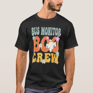 Bus-Aufsicht Geist Crew Retro Groovy Halloween T-Shirt