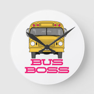Bus Boss Runde Wanduhr