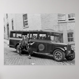 Bus der antiken Schule, 30er Jahre Poster