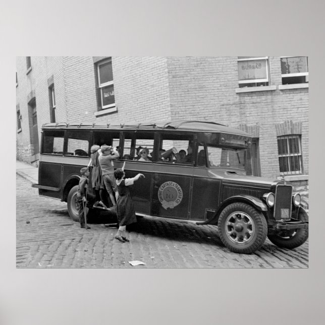 Bus der antiken Schule, 30er Jahre Poster (Vorne)