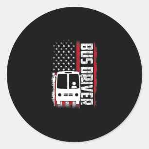 BUS DRIVER AMERICAN FLAG FUNNY QUOTEN SAYINGS RUNDER AUFKLEBER