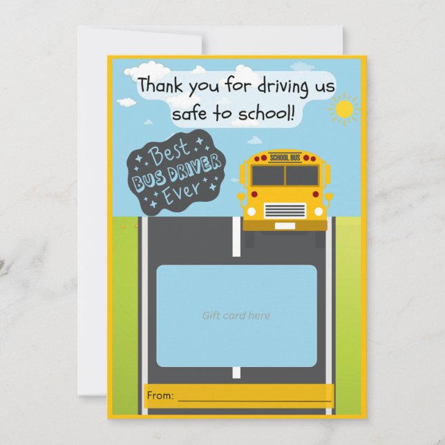 Bus driver gift card holder thank you card dankeskarte (Vorderseite)