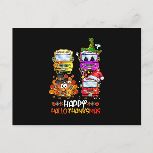 Bus Driver Happy HalloThanksMas Thanksgiving Chris Postkarte (Vorderseite)