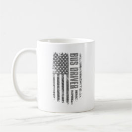 Bus Driver USA Flag Distressed design Kaffeetasse