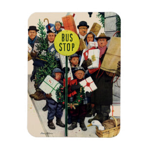 Bus Halt an Weihnachten Magnet