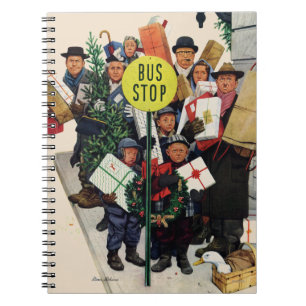 Bus Halt zu Weihnachten Notizblock