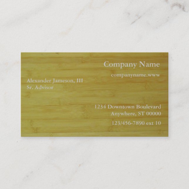 Bus. Karte - Bambusbretter (Vorderseite)