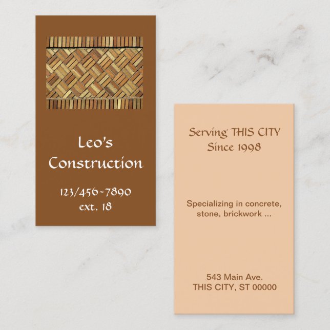 Bus. Karte - Brillenelement (Vorne/Hinten)