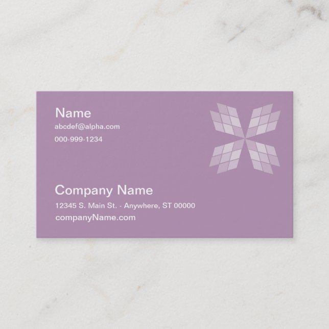 Bus. Karte - Diamant-Petals-Stücke (Vorderseite)