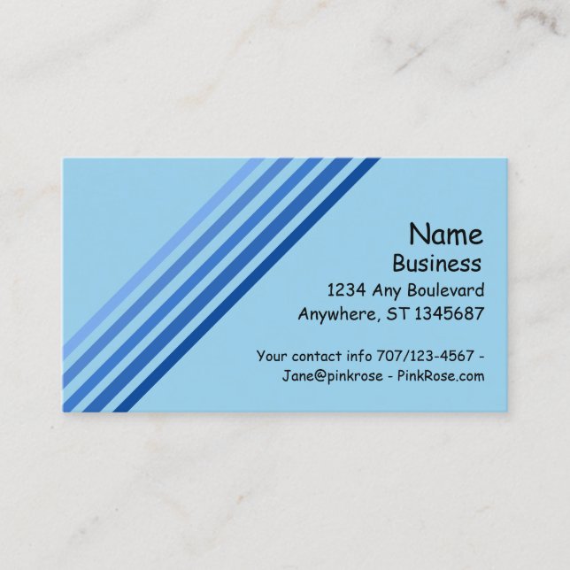 Bus. Karte - Fünf blaue Linien mit Hauptgewicht (Vorderseite)