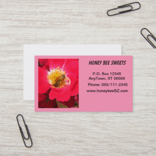Bus. Karte - Honigbiene auf rosa Blume