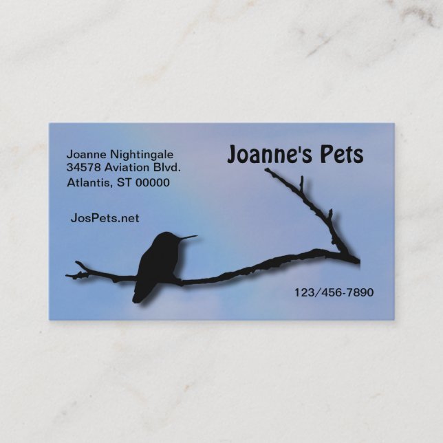 Bus. Karte - Hummingbird Silhouette (Vorderseite)