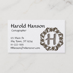 Bus. Karte - Kreis der Blätter mit Monogramm