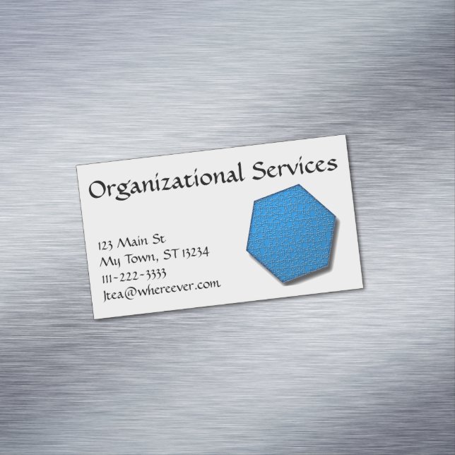 Bus. Karte (mag) - Hexagon Jig-Saw Puzzle/blau (Beispiel)