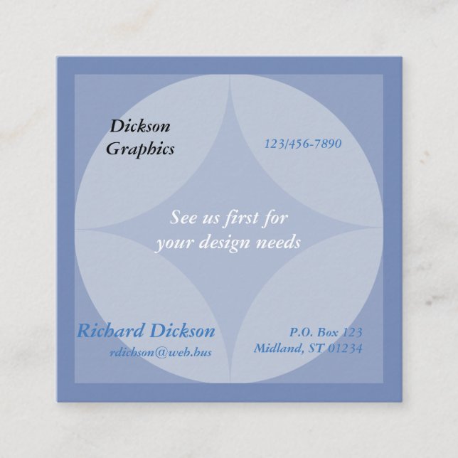 Bus. Karte (sq) - Kreise und Diamantgrafik (Vorderseite)