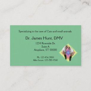 Bus. Karte - Veterinär - Katzen in Regenbogendiama
