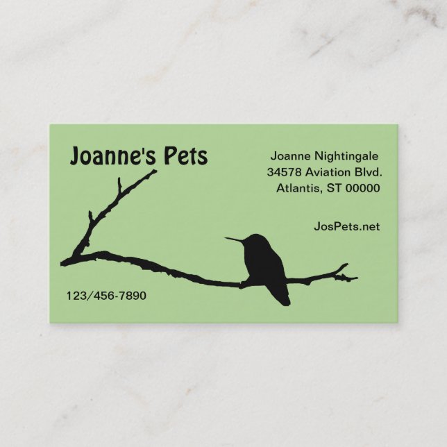 Bus. Karte - Zweigstelle Hummingbird (Vorderseite)