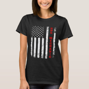 Bus-Mechaniker Amerikanische Flagge T-Shirt