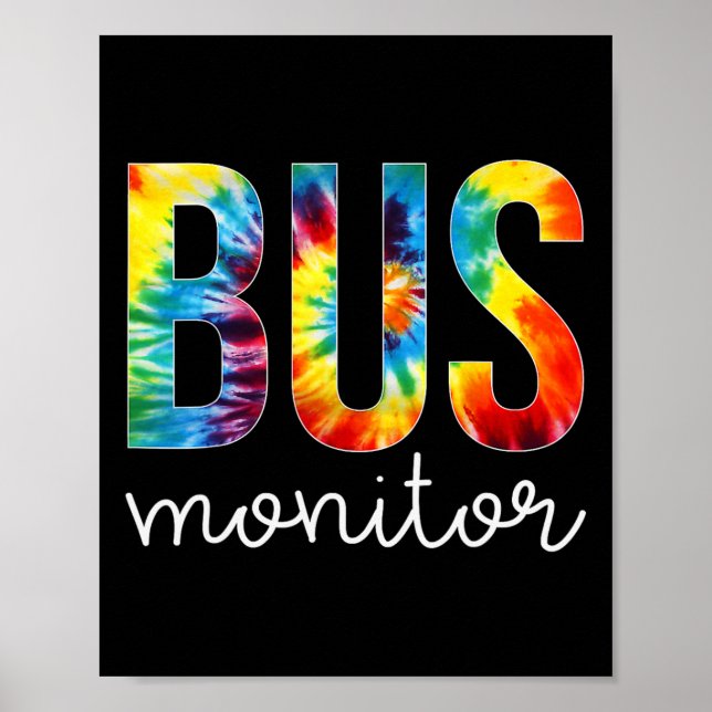 Bus Monitor Tie Dye Apprection Day Hello Back To Poster (Vorne)