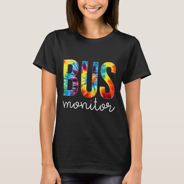 Bus Monitor Tie Dye Apprection Day Hello Back To T-Shirt (Vorderseite)