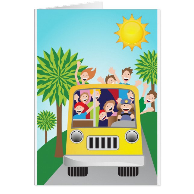 Bus-Reitleute-Cartoon (Vorne)