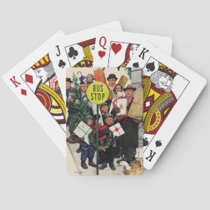 Bus Stop at Christmas Spielkarten