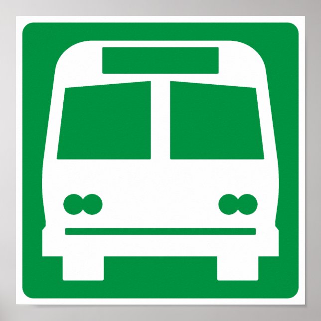 Bus Stopp Highway-Zeichen Poster (Vorne)